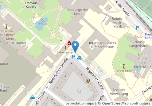 Universitätsklinikum Freiburg Kartenansicht