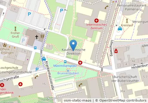 Universitätsklinikum Erlangen Kartenansicht